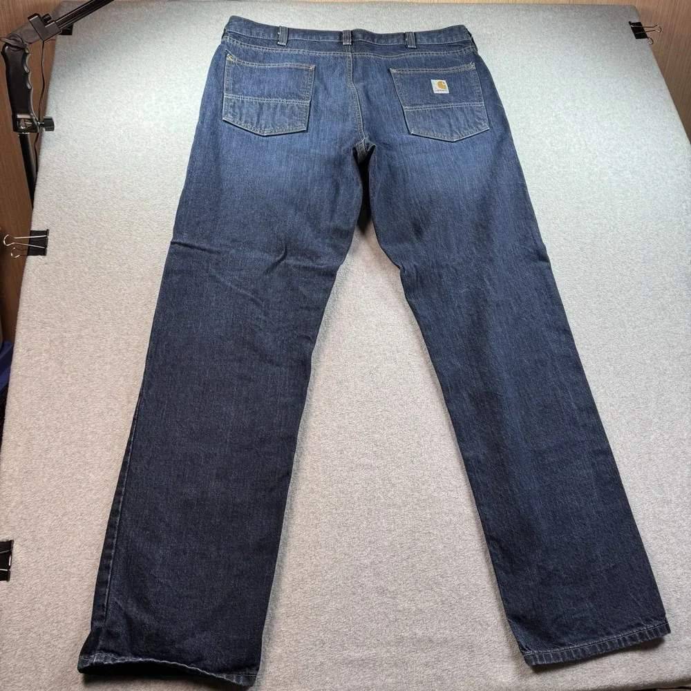 CARHARTT RELAXED FIT MENS DARK WASH BLUE DENIM JEANS SZ 38X34 BD5119-M EUC